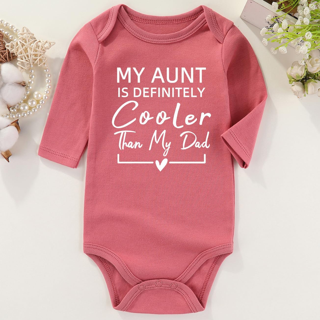 My Aunt Is Cooler Than My Dad Baby Clothes Aunties Bestie Baby Outfits Girl Boy Funny Baby Bodysuits - Image 2