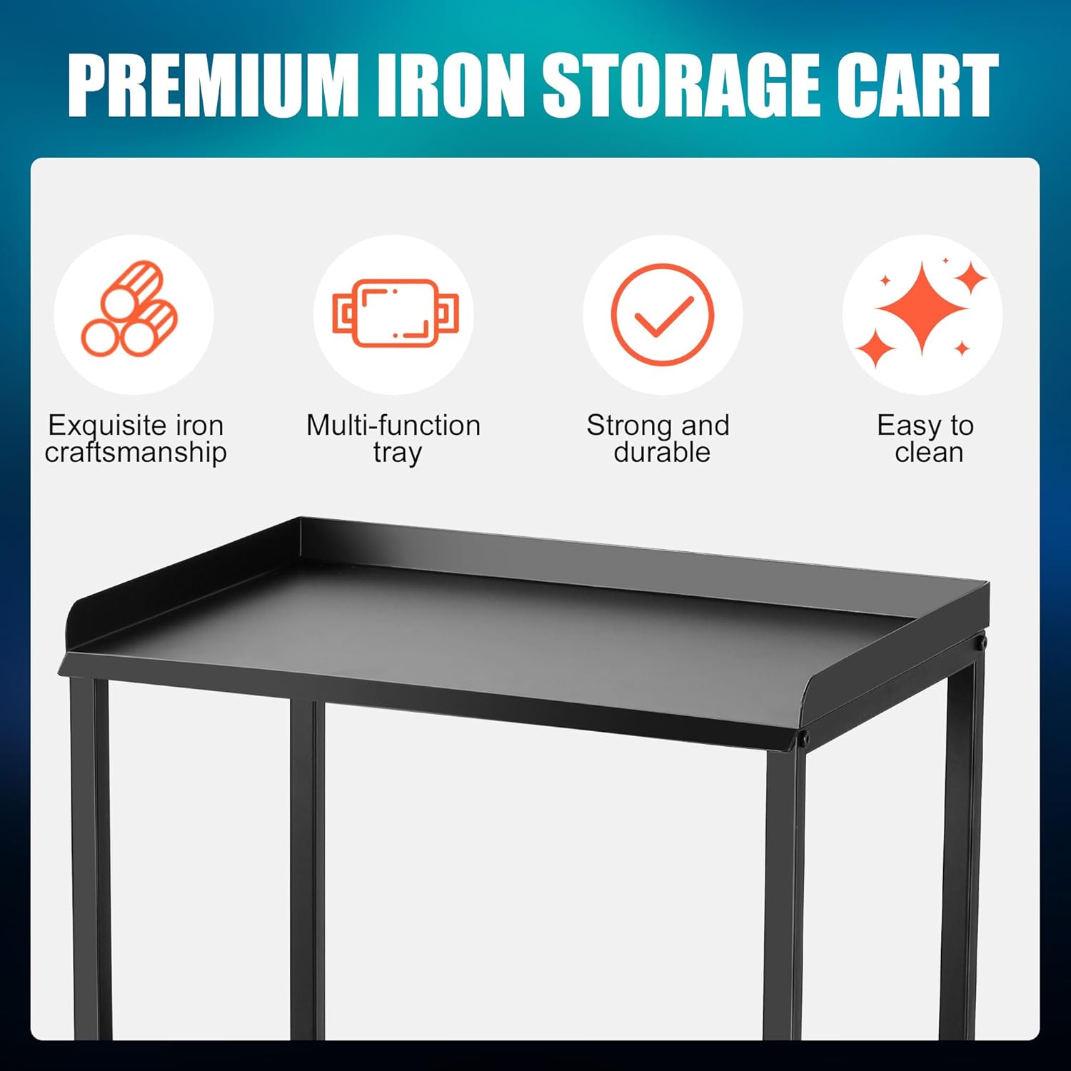 Poarmeey 3-Tier Tattoo Trolley Holder Stand with Tray and Tool Storage Platform Rolling Cart on Wheels for Tattoo Salon Spa Clinics Office Home Use