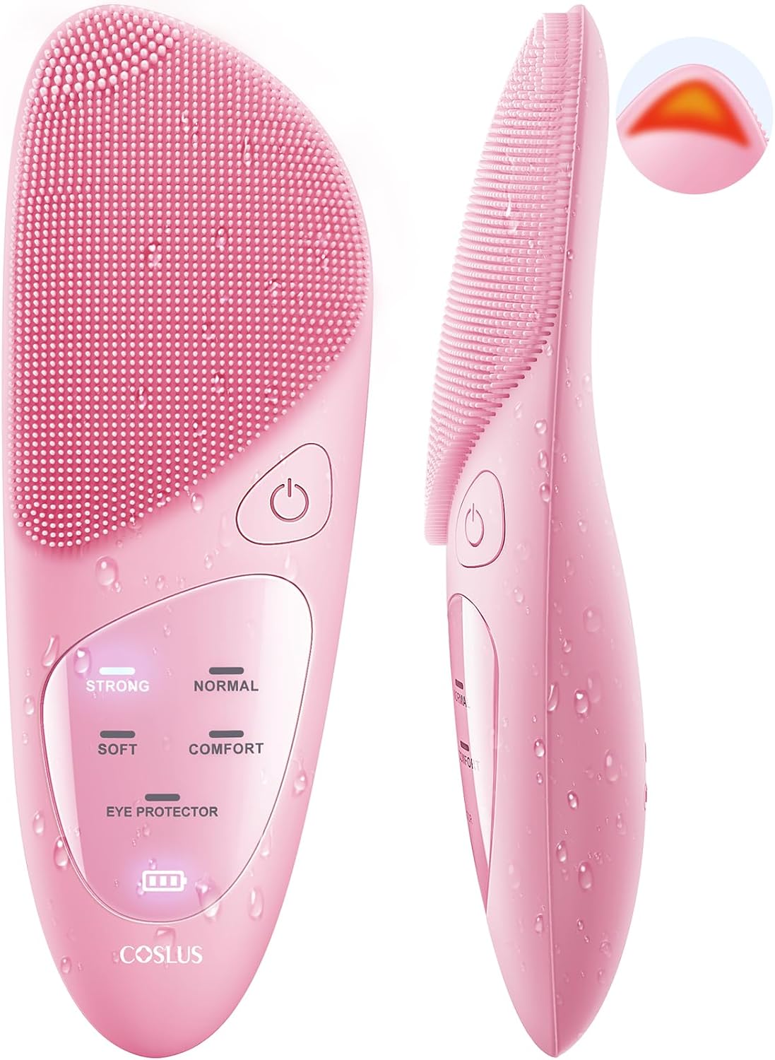 COSLUS JMY05 Facial Cleansing Brush Silicone Face Scrubber: Waterproof Rechargeable Face Wash Brush, 4 Cleansing Modes, Electric Face Exfoliator for Men Women Cleaning, Exfoliating, Massaging