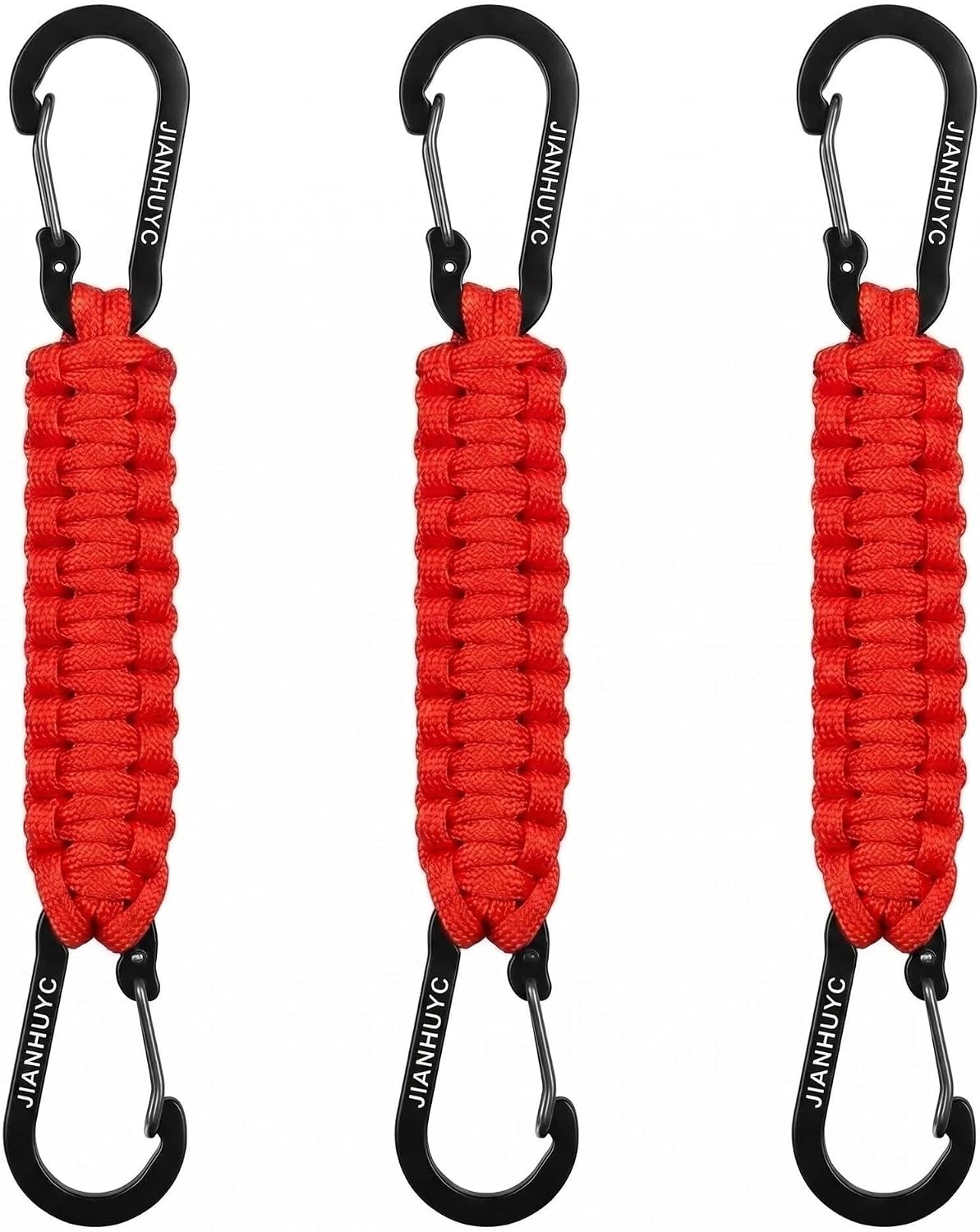 3 Pack Aluminum Paracord D Ring Carabiner Hook, Stroller Water Bottle Key Hanger Men Women