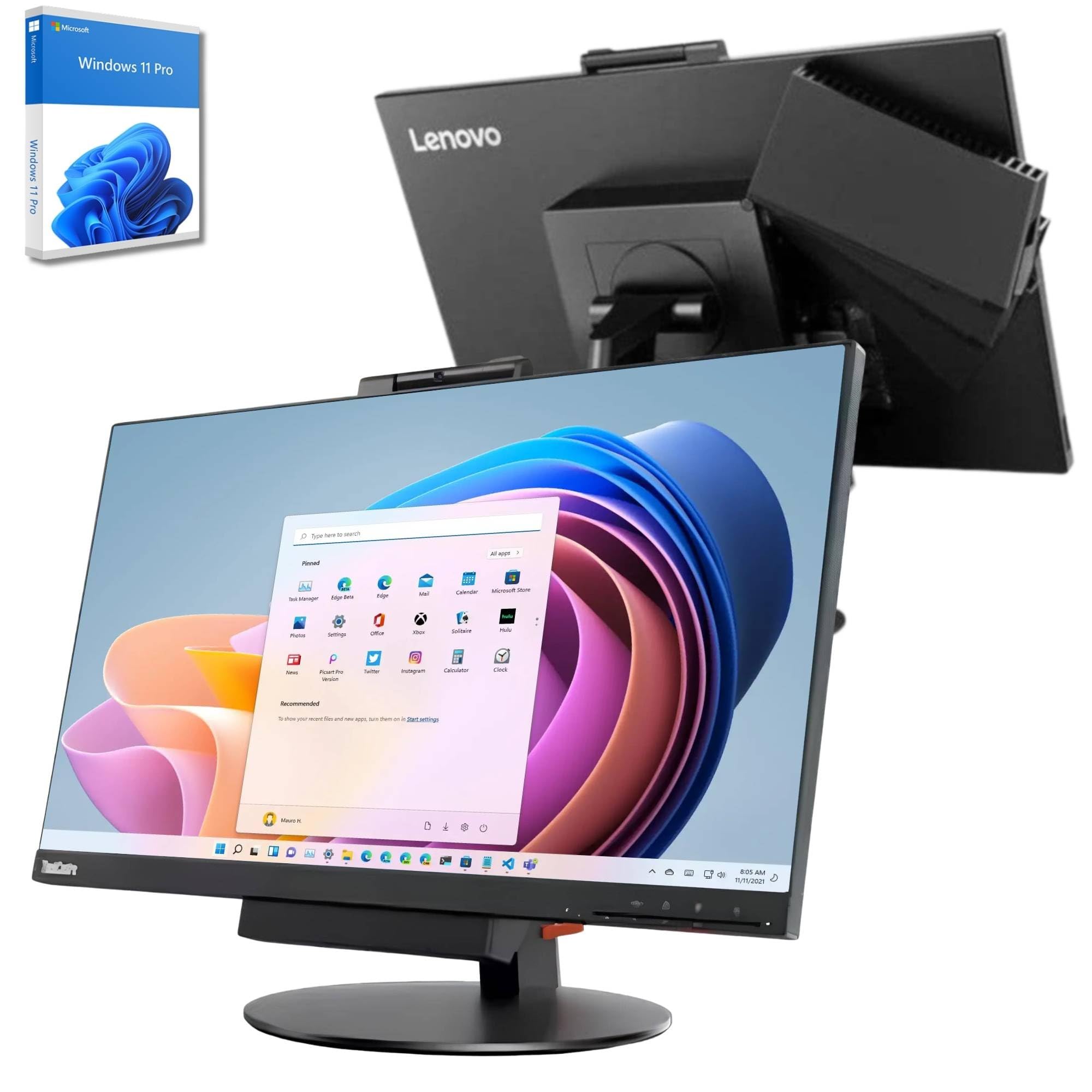 Lenovo All-in-One ThinkCentre TIO24 24″ Full HD | Intel Core i7 fino a 3.60 Ghz | 16 GB | 512 GB SSD | Webcam Win 11 Pro 36 Monate Garantie Office e Business (Generalüberholt)