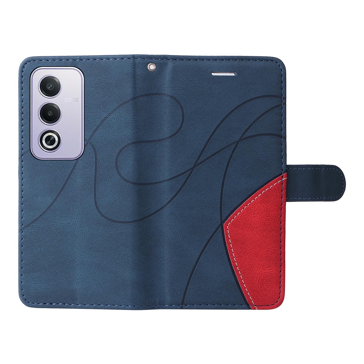 FHSYCR Cover per Oppo A80 5G con 1 Pezzi Pellicola Vetro Temperato, Premium PU Pelle Portafoglio Libro Flip Antiurto Protettiva Case Custodia per Oppo A80 5G, Blu