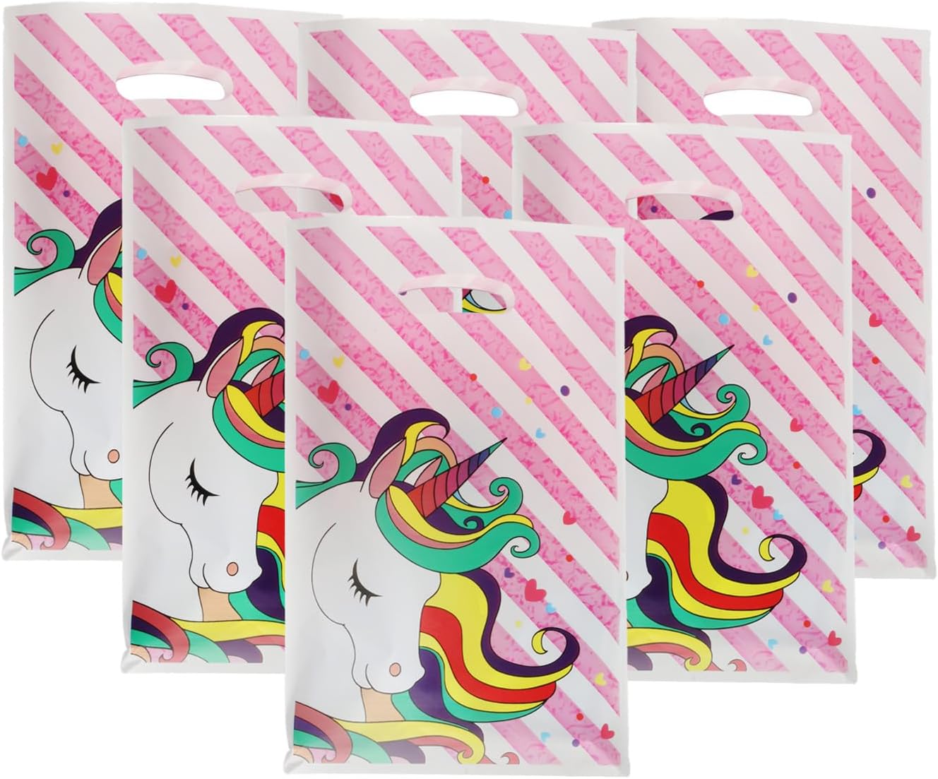 50 Pcs Unicorn Party Bags for Kids – Birthday Goodie Bags,Unicorn-Themed Party Favours,Baby Shower & Girls’ Celebration Supplies,Plastic Gift Bags for Unicorn Decorations 10x6.3 Inch(Assorted Colours)