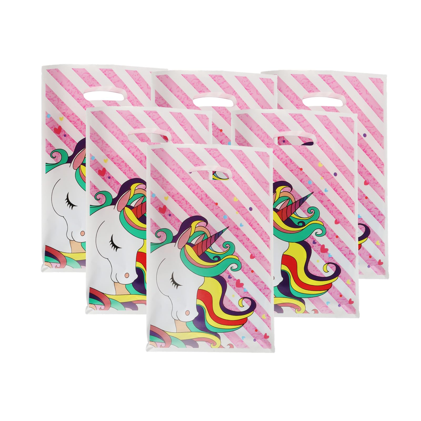 50 Pcs Unicorn Party Bags for Kids – Birthday Goodie Bags,Unicorn-Themed Party Favours,Baby Shower & Girls’ Celebration Supplies,Plastic Gift Bags for Unicorn Decorations 10x6.3 Inch(Assorted Colours)