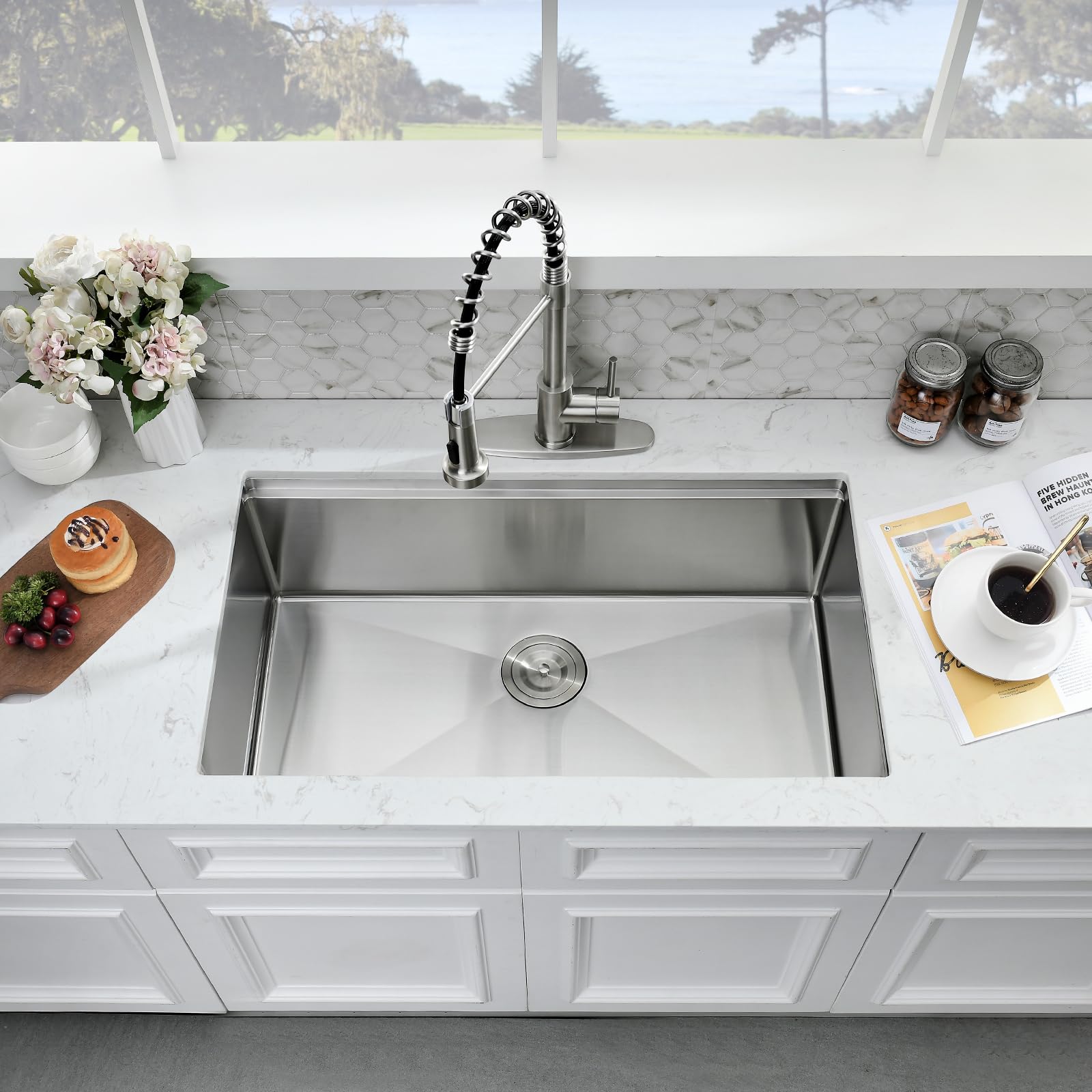 SOMRXO 32x19 Kitchen Sink Undermount - 16 Gauge Satainless
