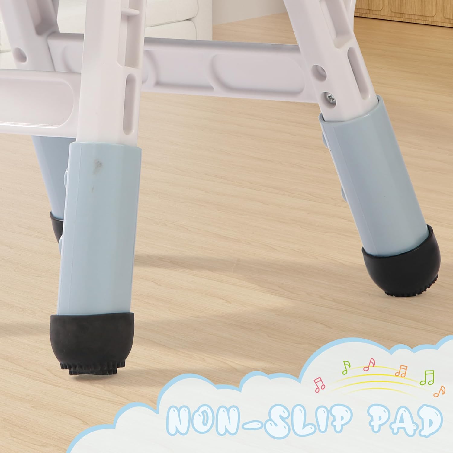 Adjustable Kid Chairs, 3 Level Adjustable Suitable for Children Age 3-8, 2PCS Toddler Chair Maximum Load-Bearing 220lbs, for Home Family Classroom Nursery Indoor Use, Blue Gray