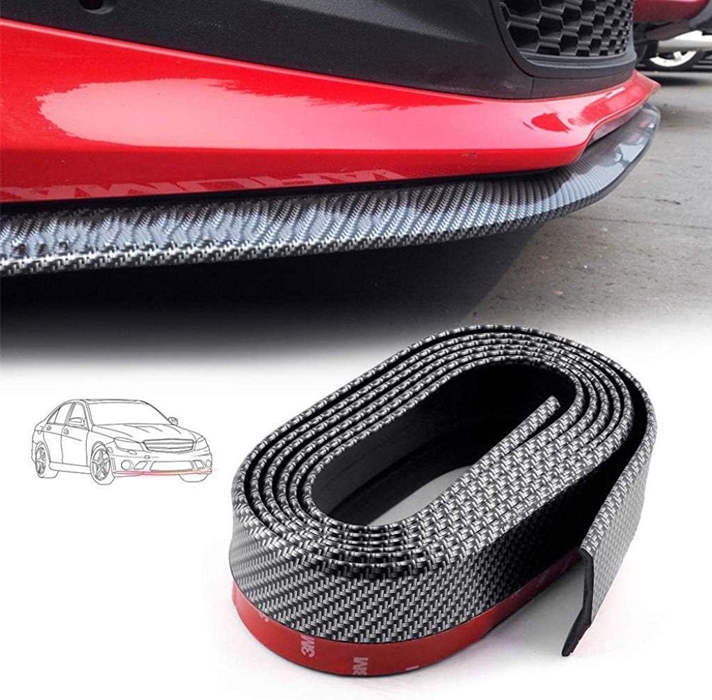 STHIRA® Universal Car Front Bumper Protector, Carbon Front Bumper Lip, can Protect Front Lip & Side Skirt,as The Front Lip Spoiler for Cars Trucks SUV - to Protect Cars (98''/2.5M, Carbon Fiber Black)