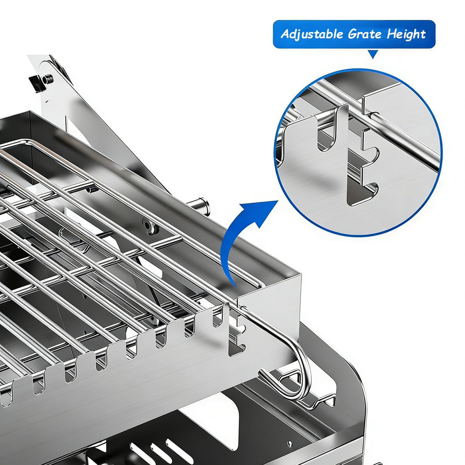 Grill WęGlowy,Grill WęGlowy BBQ,Obrotowy O 360°,Z RęCznym Mechanizmem Obracania,Ruszt Ze Stali Nierdzewnej,Regulowana Taca,Idealny Na Kemping,Piknik Oraz PrzyjęCia W Ogrodzie I Tarasie(39.5*28*39cm,St