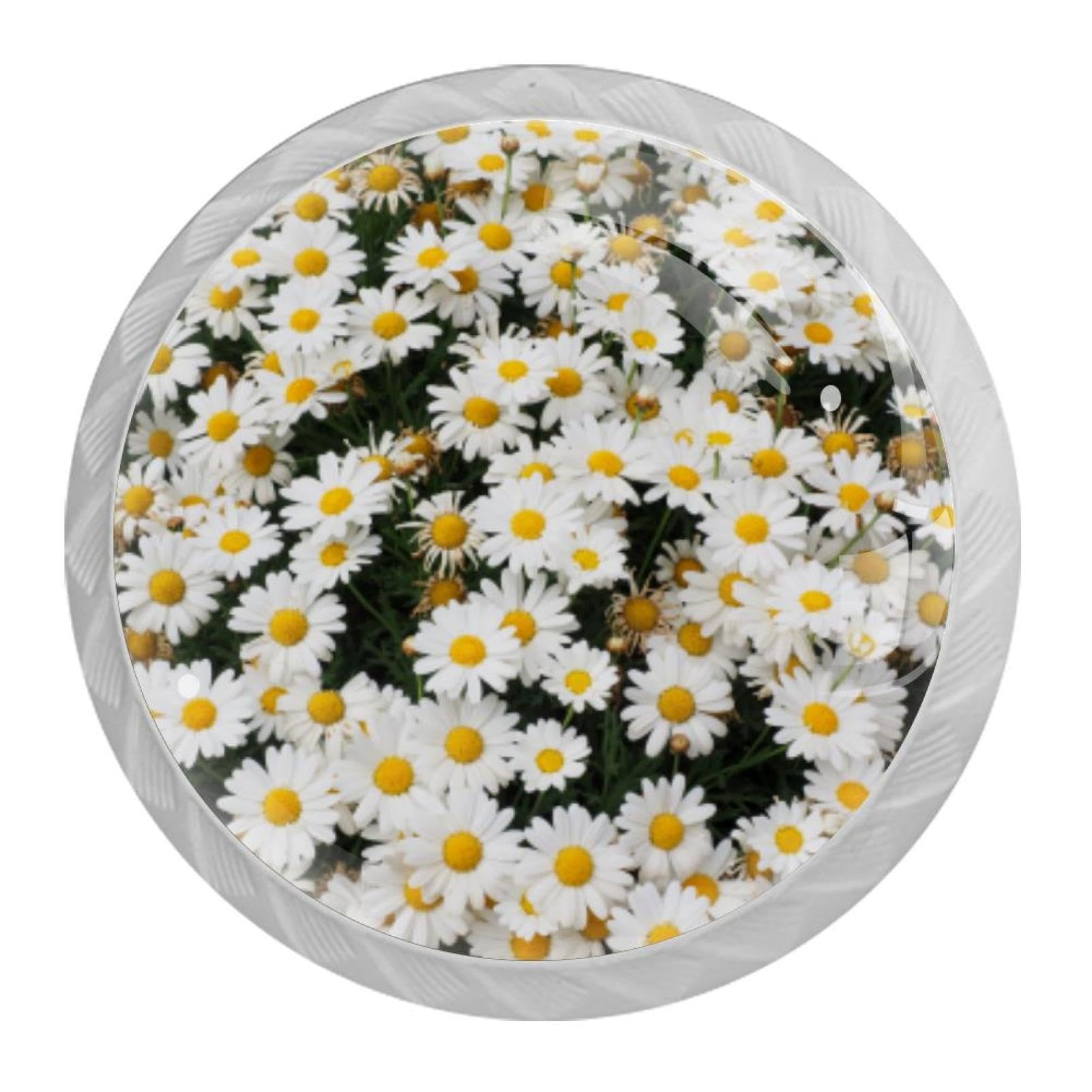 Tqmspg Multi19 4 Pieces Drawer Pulls Daisies Flowers Door Knobs Dresser Handles For Kitchen Wardrobe Cupboard Hardware Furniture