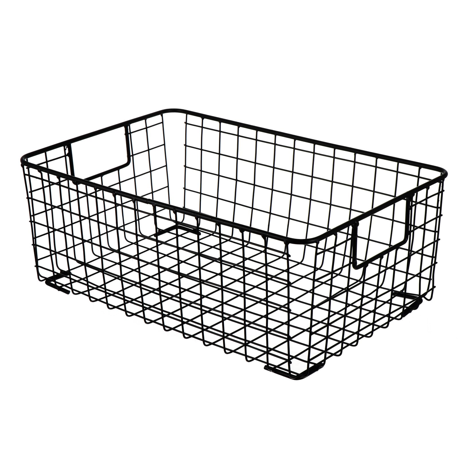 Cesta de hierro negra con artesanía delicada para una cocina moderna