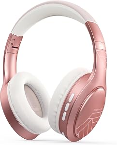 Casque PowerLocus Bluetooth, écouteurs circum-aural sans fil avec microphone, 3 modes EQ, 60 heures d'autonomie, écouteurs pliables, arceau en tissu, Hi-Fi stéréo pour travail/voyage/PC