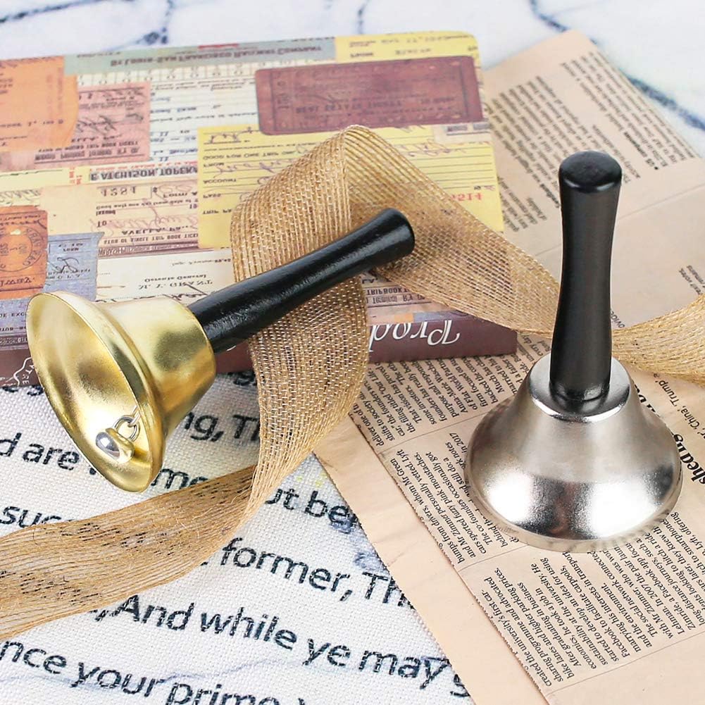 DomeStar Hand Bells, 2PCS Call Bell Handheld Bell Service Bell Wedding Bell Dinner Bell for Elderly Patients Sick Person : Musical Instruments