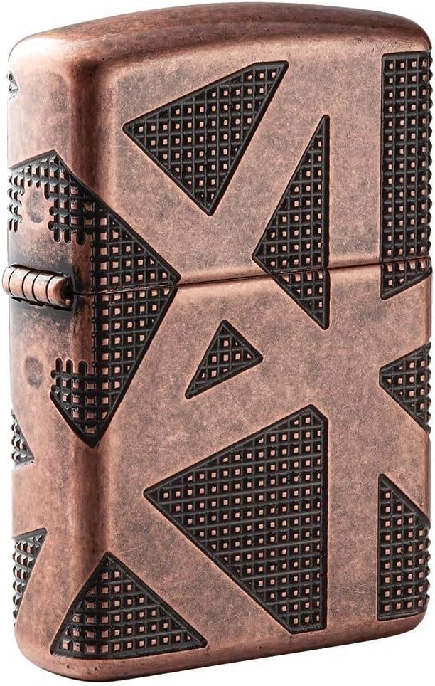 Zippo Armor Antique Copper Geometric 360 Design Pocket Lighter, One Size