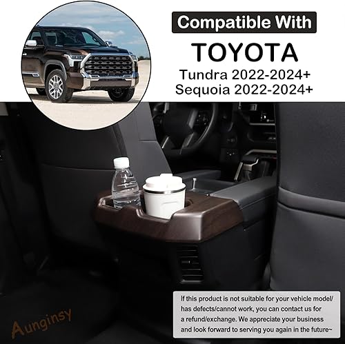 Miniatura 2 de Aunginsy Reposabrazos central para asiento trasero de automóvil, cubierta de marco compatible con Toyota TundraSequoia 2022-2023 para consola