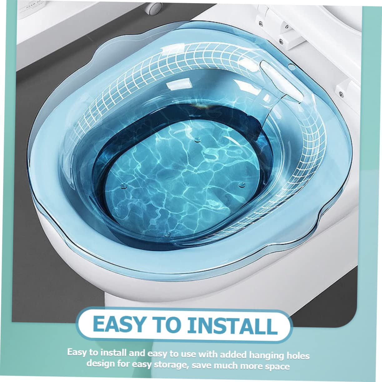 Bacino Sitz per Donne Post Parto in Pet Blu, 3 Pezzi | Sedile Wc Bacino di Assistenza Postpartum, Portatile e Facile da Installare, per Bagno e Igiene Quotidiana