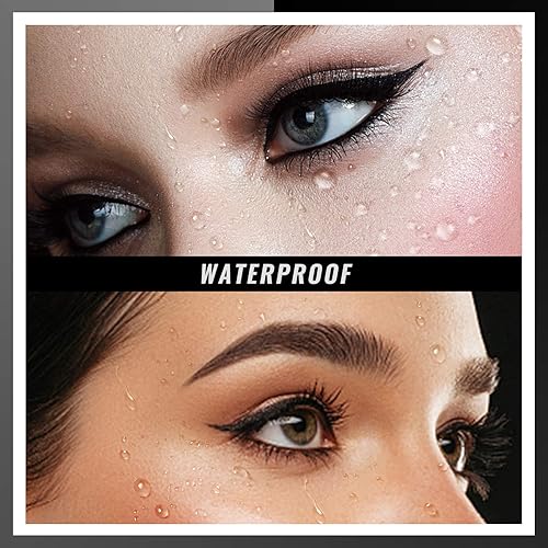 Miniatura 3 de Erinde Juego de 12 lápices delineadores de ojos delineador de ojos negro suave impermeable natural mate hipoalergénico lápices de maquillaje fáciles