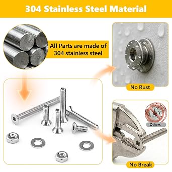 1087PCS M3 Bolts and Nuts Set, Hex Socket Flat Head, 304 SS, 4-25mm