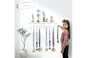 Medal Hanger Display & Trophy Shelf & Ribbon Holder