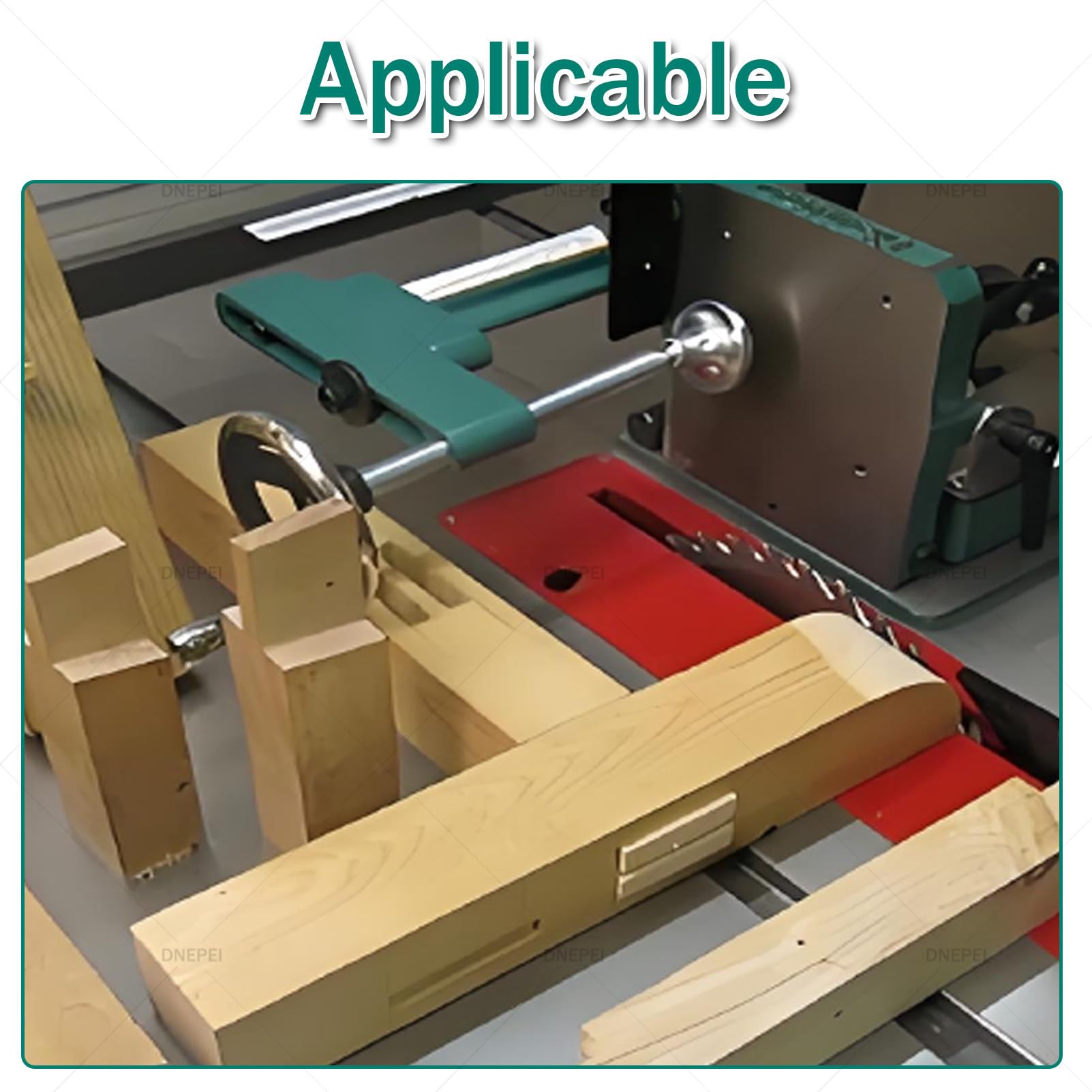 Máquina de espigar resistente, herramienta versátil para sierras de mesa, perforación de precisión y corte en ángulo, soporta cargas de trabajo intensas