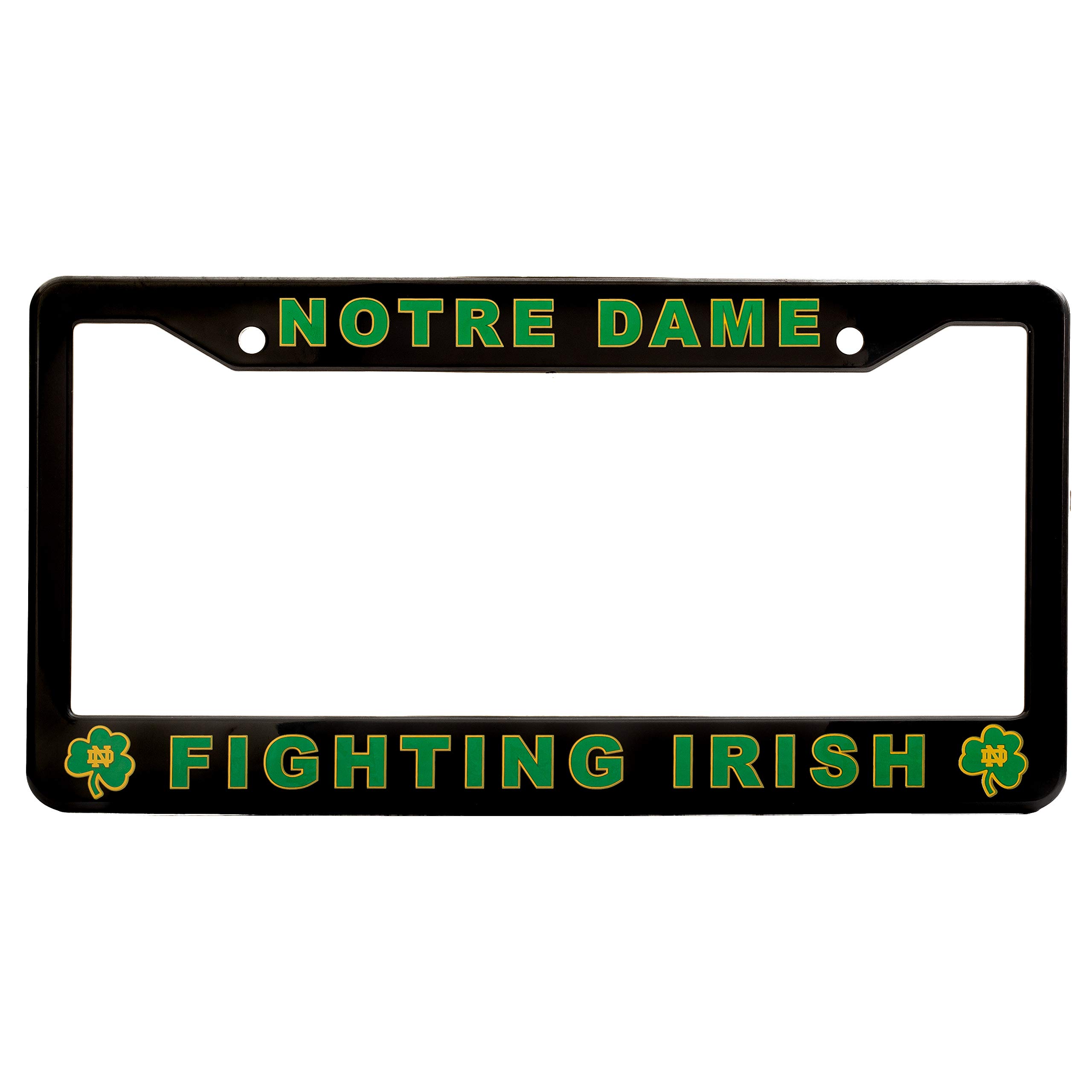 EliteAuto3K Notre Dame Fighting Irish License Plate Frame Cover – Black – 12.25” x 6.25” - - Ideal Gift for Sports Fans & Supporters – Slim Design