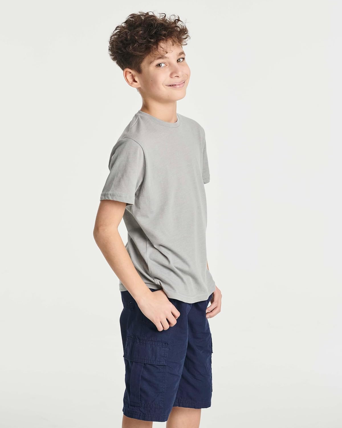 Real Essentials 5 Pack: Boys T-Shirts – Soft Cotton Boys Shirts – Plain Short Sleeve Tops for Kids (Ages 4-18) - Image 2