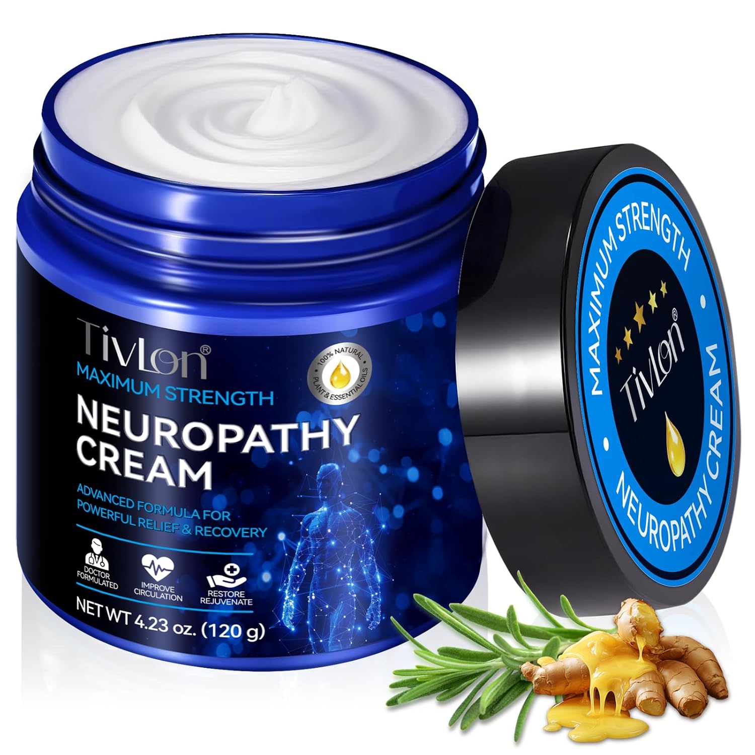Nerve Relief Cream & Natural Ingredients – Soothing Foot & Hand Cream for Nerve Discomfort, Tingling & Burning Sensations – Fast-Absorbing Moisturizing for Men & Women