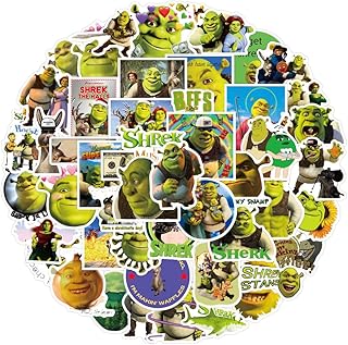 50 Pcs of Cartoon Cartoon Monster Shrek Graffiti Stickers, Can Be Used for Mobile Phone Motorcycle Suitcase Skateboard, The Best Gift for Friends