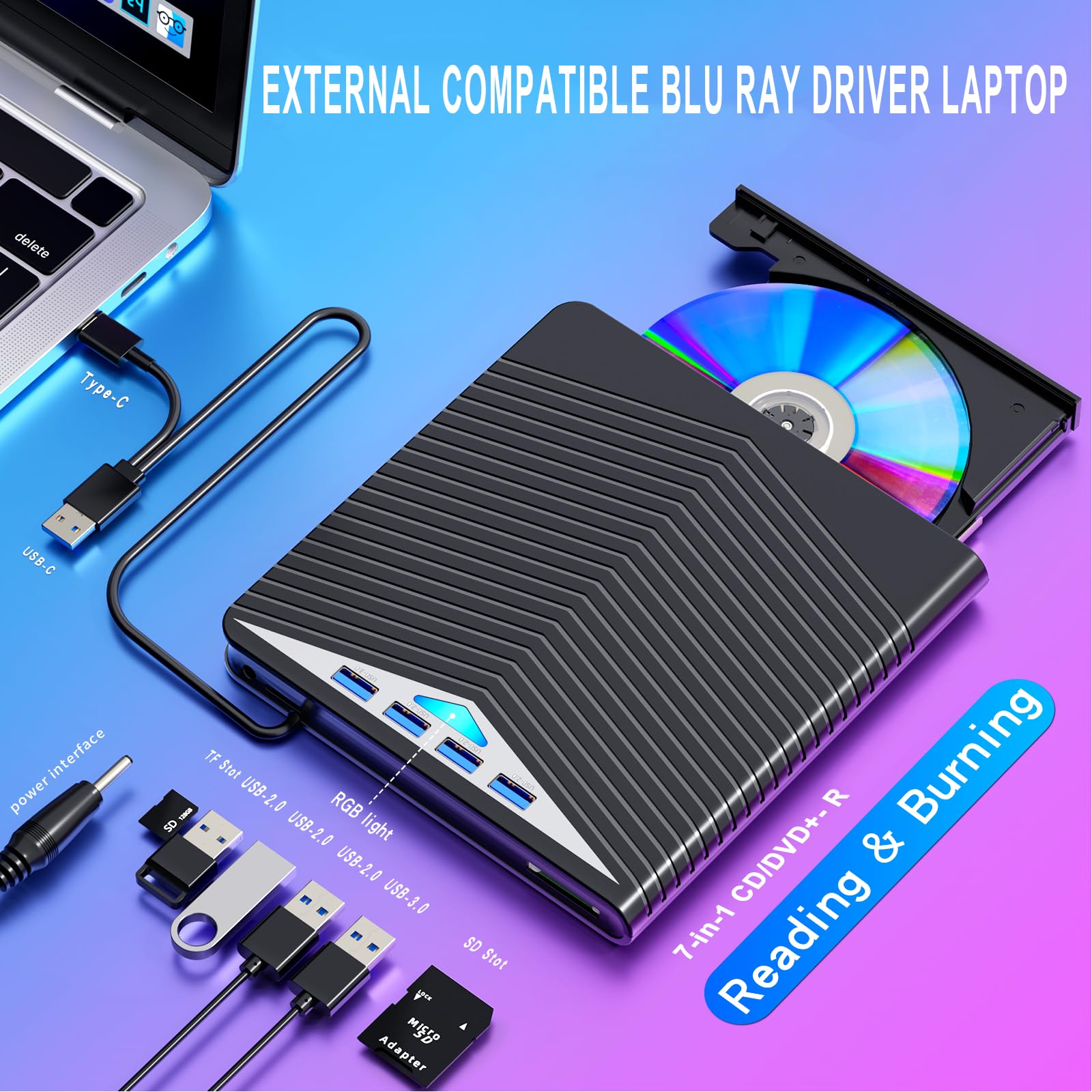 Amazon.co.jp: conreruru 外付けブルーレイドライブ Type-C (USB-C