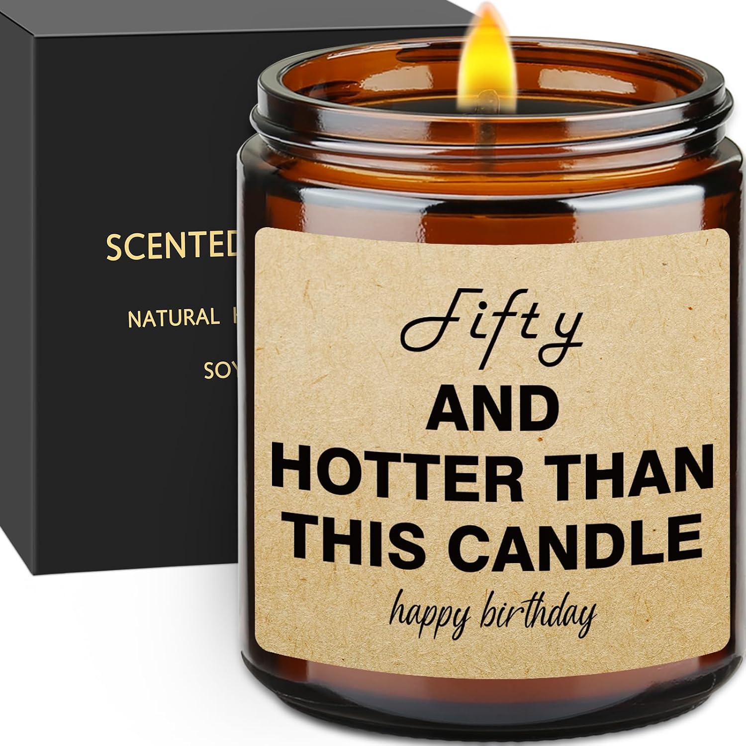 Funny 50th Birthday Gifts for Women Men, Fifty Birthday Scented Candle