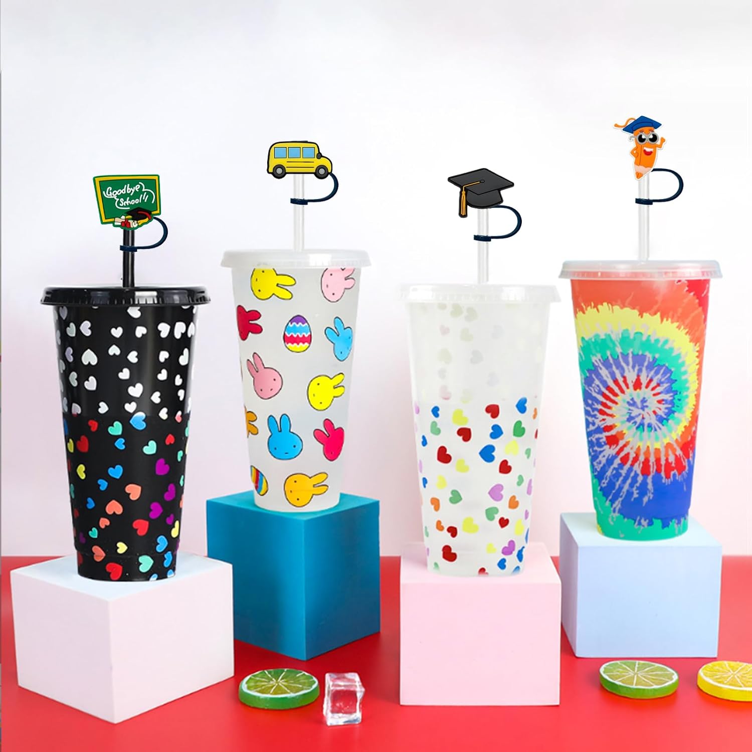 Kleeblatt School Straw Toppers for Tumblers, 8 Pack, 1/4 to 1/3 in image 5