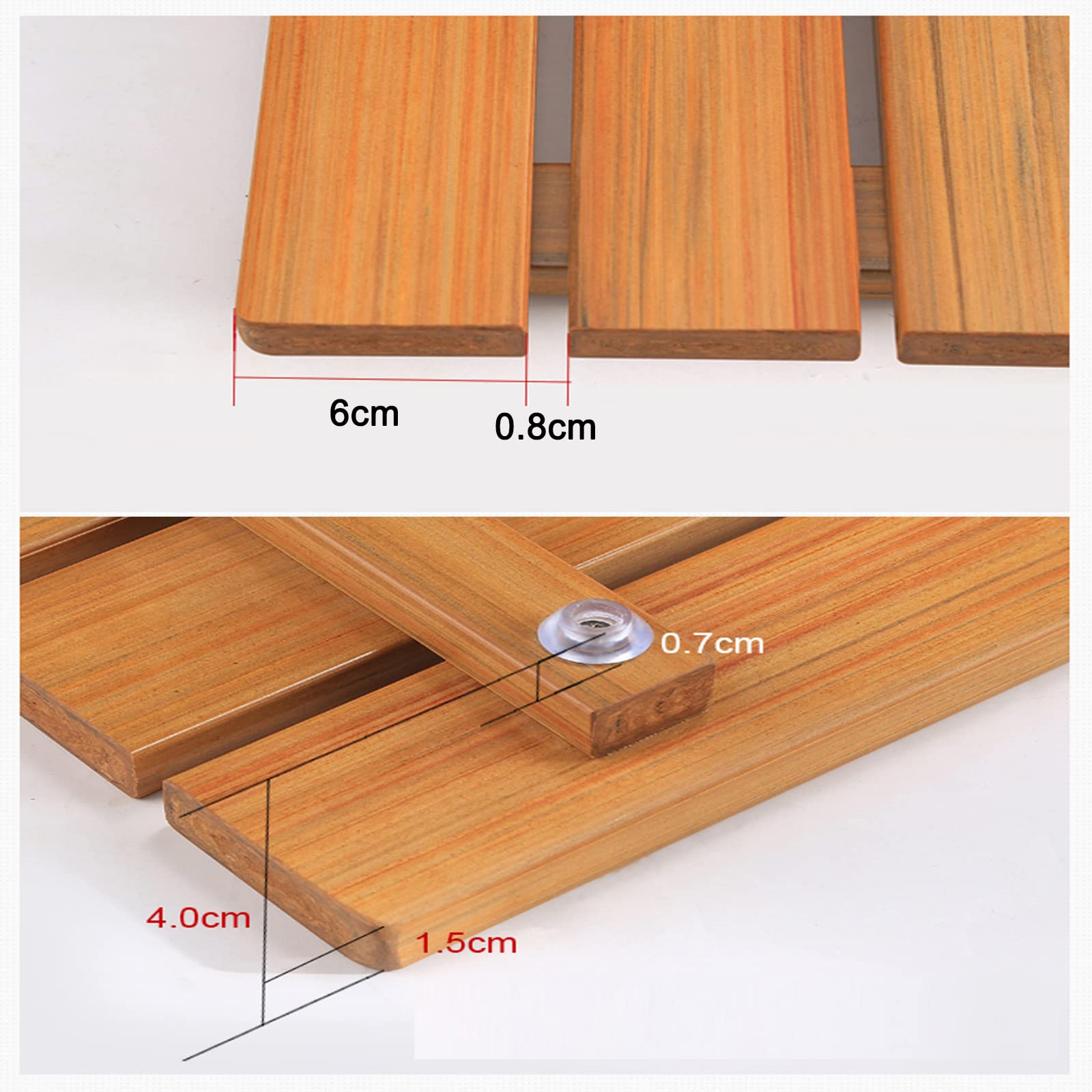 Pedana Doccia in Legno Ecologico,Pedana Doccia Legno,Tappetino Doccia,Antiscivolo Pedana Doccia,Sgabello per Base WC,Resistente all'Acqua e Facile da Pulire (33x33cm/13x3in)