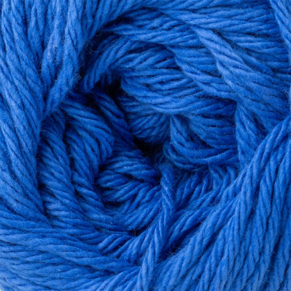 Craft County 100% Cotton Yarn Medium (Size 4) – Weaving, Knitting, and Crochet – Dazzle Blue (120 Yards)