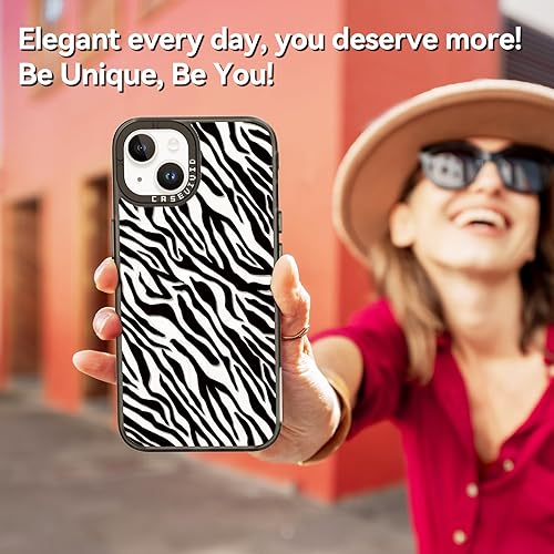 Miniatura 6 de Magsafe - Funda magnética para iPhone 14, bonita estética, funda de carga inalámbrica negra con correa para la muñeca, diseño femenino de impresión