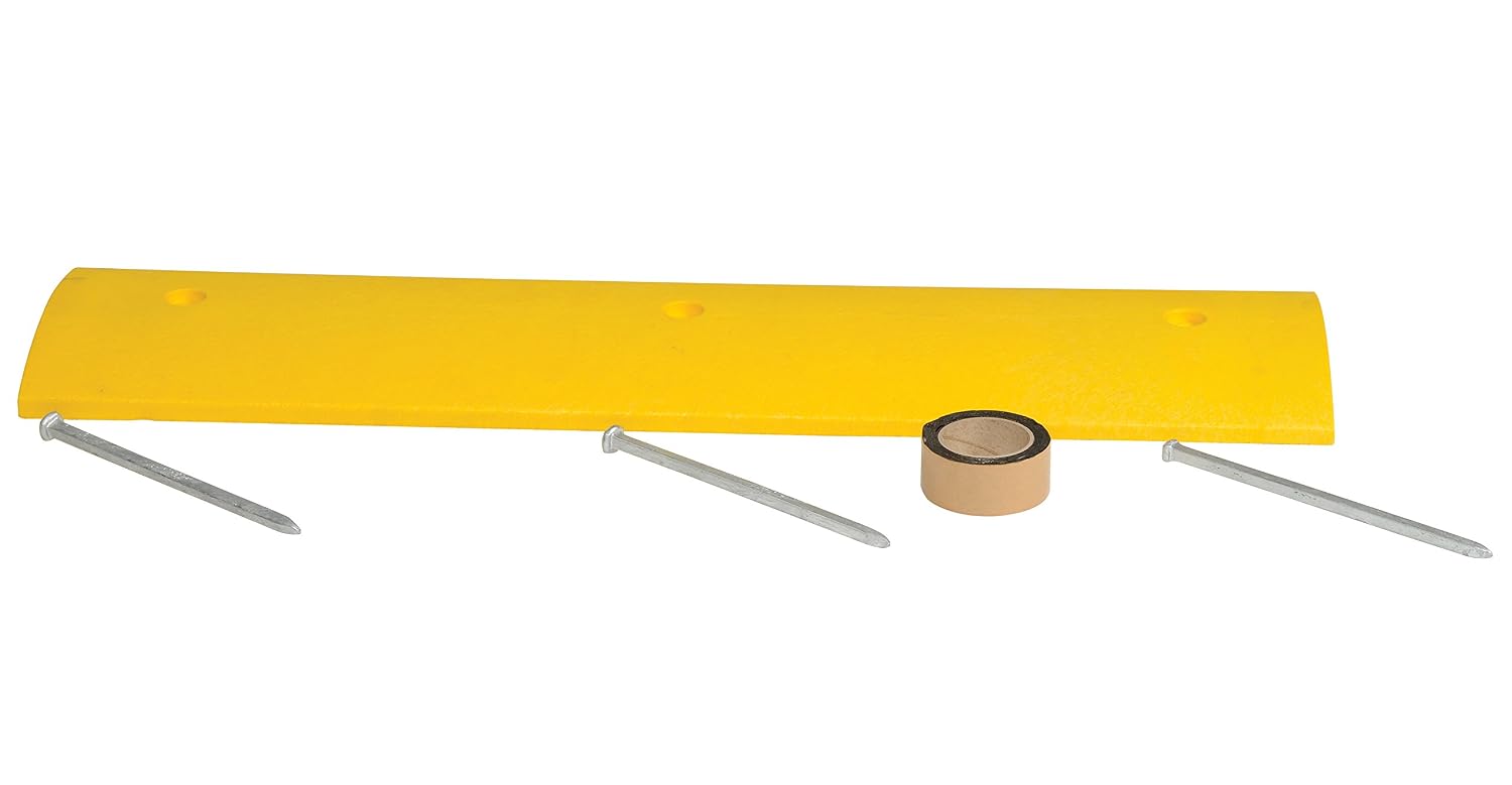 Vestil SBDA-48 Plastic Speed Bump Asphalt Hardware 48 In. x 12 In. x 2-1/4 In. Yellow