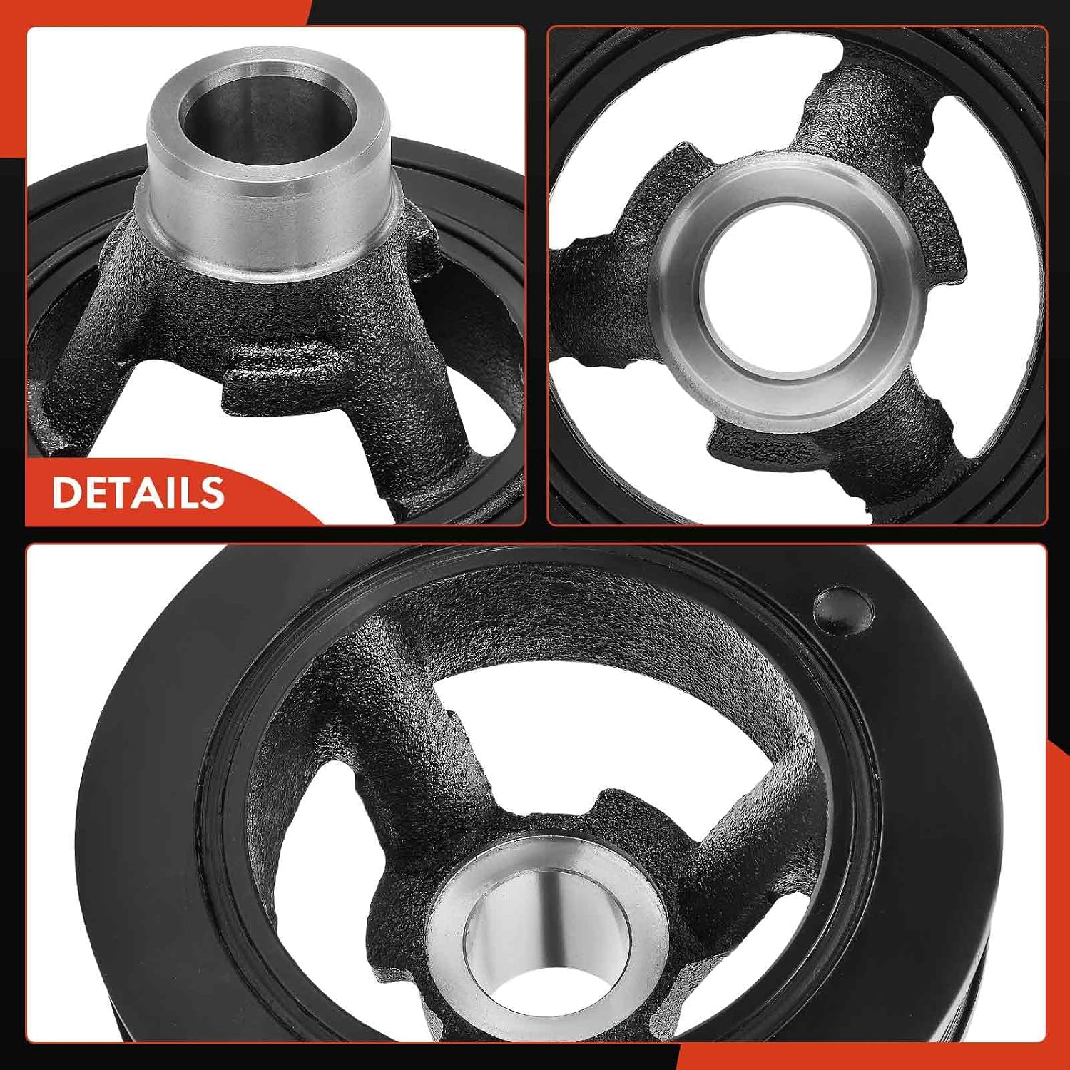 A-Premium Engine Harmonic Balancer Crankshaft Pulley Compatible with Dodge Ram 2500 3500, 1994-2003, 10Cyl 8.0L, Replace# 53020776AB, 53041013