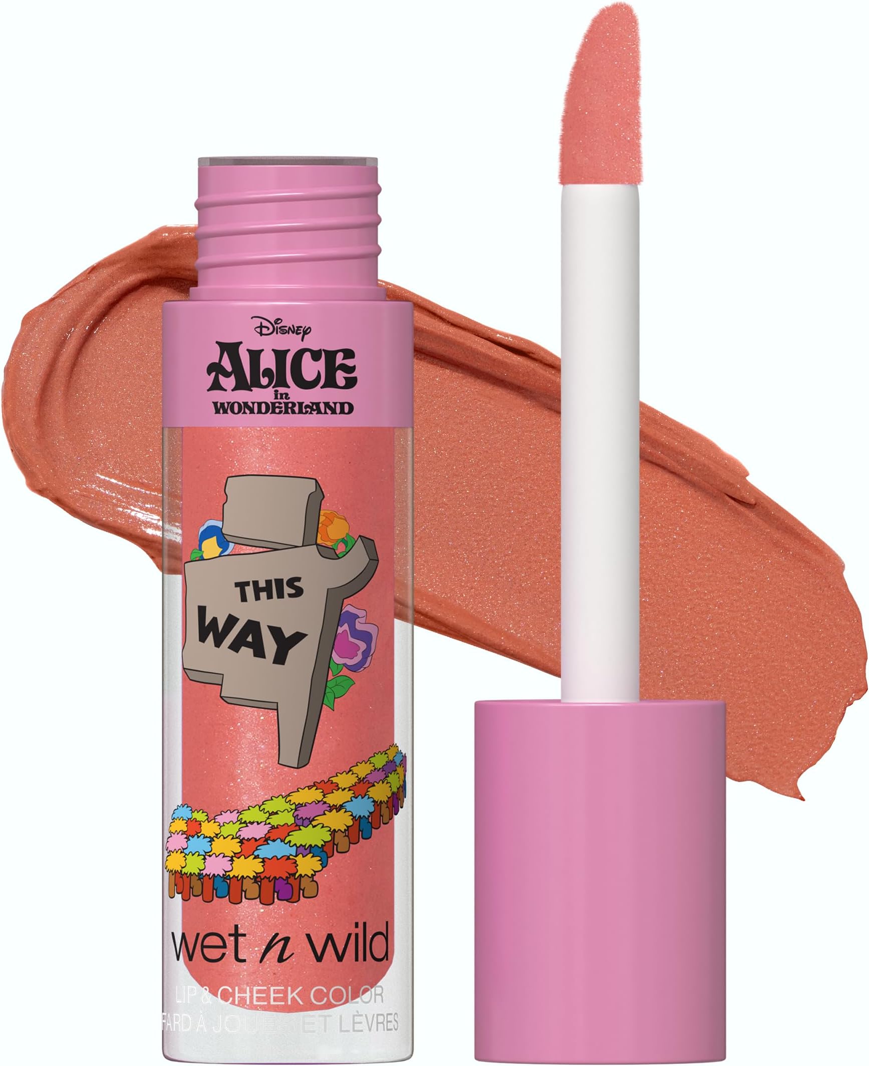 Wet n Wild Alice in Wonderland Lip & Cheek Colour, Creamy Natural Look for Lips and Cheeks, Weightless Formula that Blends Seamlessly, That Way Shade