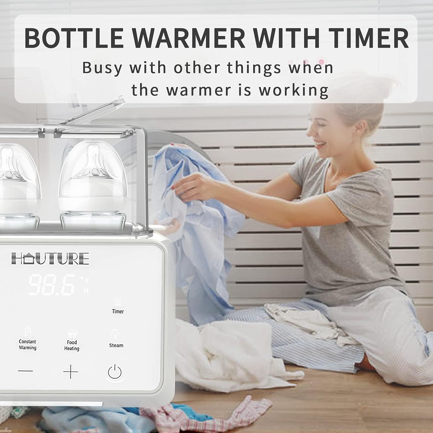 Baby Bottle Warmer, Fast Baby Food Heater BPA-Free Warmer with LCD Display Accurate Temperature Control for Breastmilk or Formula : Baby