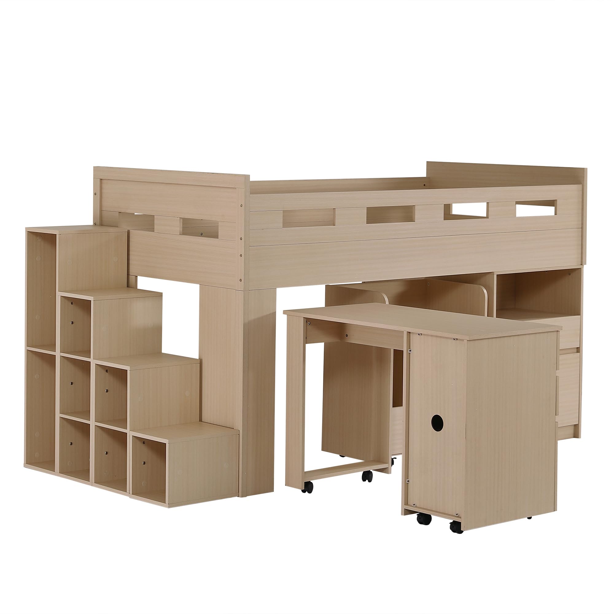 Amazon｜システムベッド デスク付き ロータイプ ロフトベッド