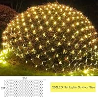 Liyade Kültéri Fényfüggöny 3x2m - 200 LED Meleg Fehér Világítás IP44 Vízálló - Távirányítós Időzítő 8 Üzemmóddal Kertbe, Bokrokra, Karácsony 2