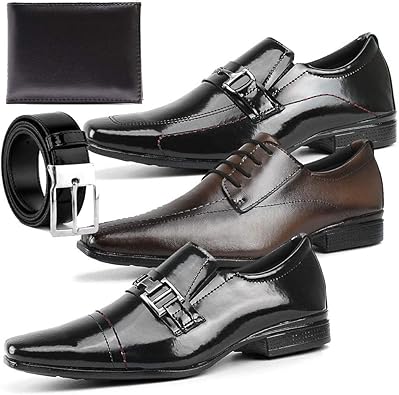 Kit de Três Pares de Sapato Social La Faire Com Carteira e Cinto | Amazon .com.br