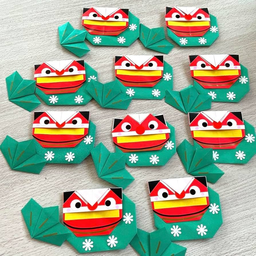 折り紙　お正月　獅子舞、松飾り　壁面　ハンドメイド Amazon.co.jp: 獅子舞 松 お正月 折り紙 壁面飾り 制作 保育園