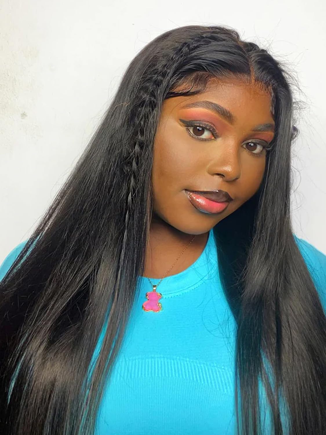 ISEE 9x6 Tpart Wear Go Glueless Wigs Human Hair Pre Plucked Pre Cut 22 Inch Straight Lace Front Wig With Drawstring Bleached Knots Pre Everything Ready to Wear Closure Wig 180% Density for Women
