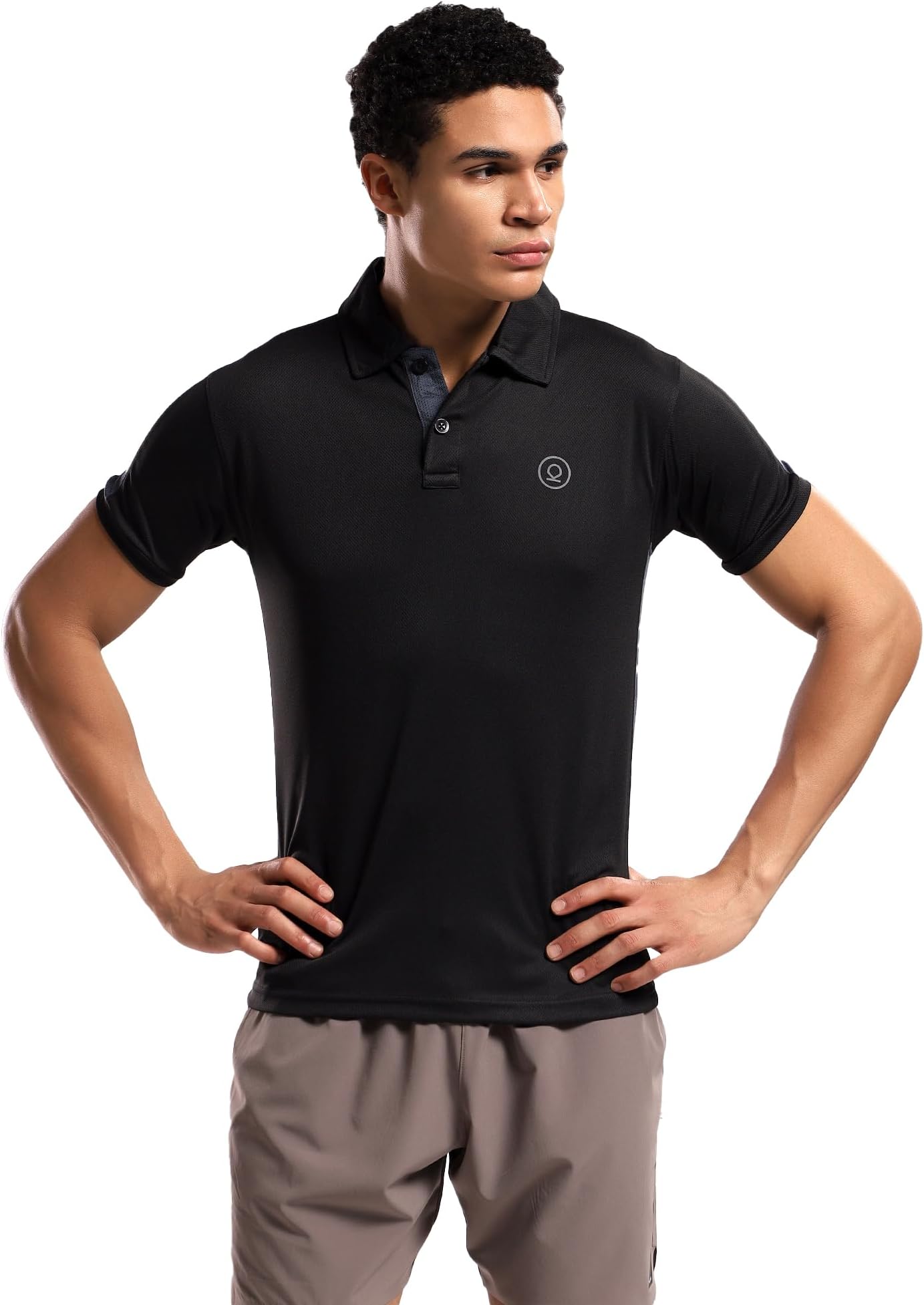 Men Polyester Solid Active Sports Wear Polo Half Sleeve Gym T-Shirt with Button-Down Collar Quick Dry Breathable Perfect for Workout Regular Fit and Running Tee