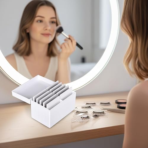 Miniatura 6 de Lash Organizer 10 Layers Magnetic False Eyelash Storage Case with 10 Pallets Makeup Organizer Eyelash Holder Case