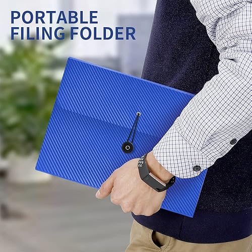 Miniatura 6 de Carpeta de archivos expansible, organizador de archivos de acordeón de 13 bolsillos, tamaño carta A4, organizador de recibos de documentos, carpeta