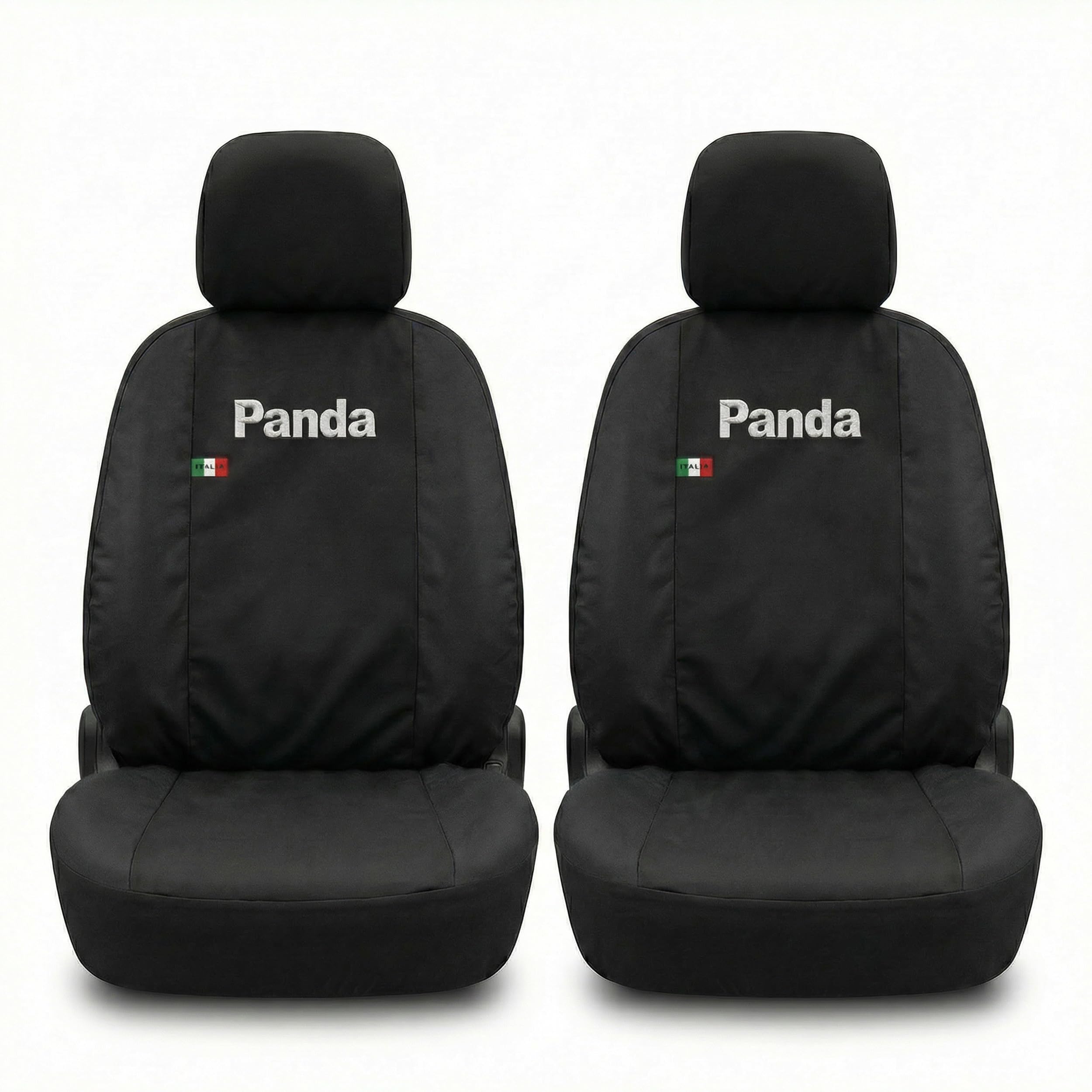 Auto Accessori Lupex Coprisedili Compatibili per Panda Terza serie (2012 al 2022), Set Sedili Anteriori in Tessuto, Protezione Sedili, Facili da Installare, Made in Italy (Nero)