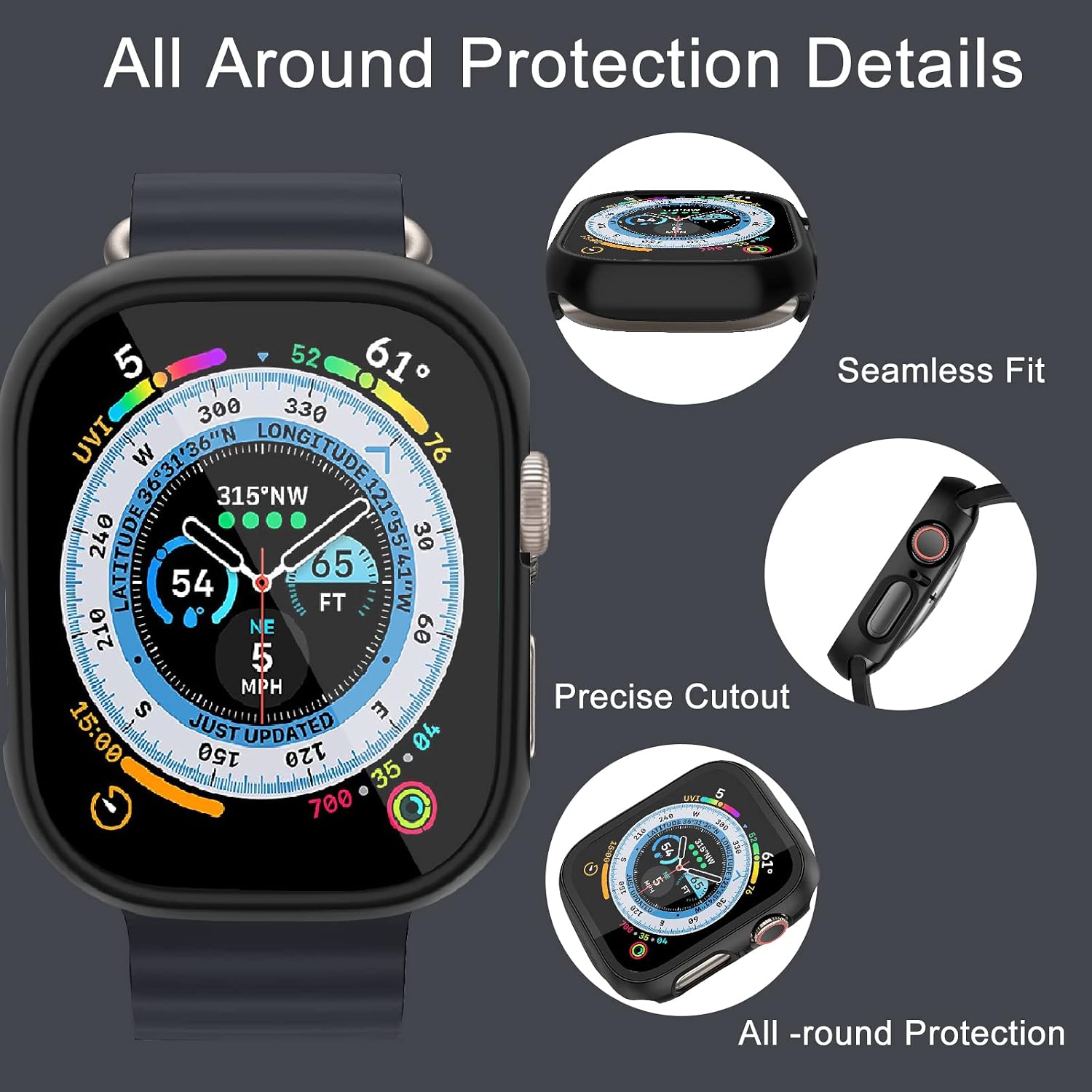 mocodi 10 Pack for Apple-Watch-Case-38mm with Tempered Glass Screen Protector for iWatch Series 3/2/1, Full Coverage Scratch Resistant Bumper Protective Cover for iWatch 38 mm Accessories