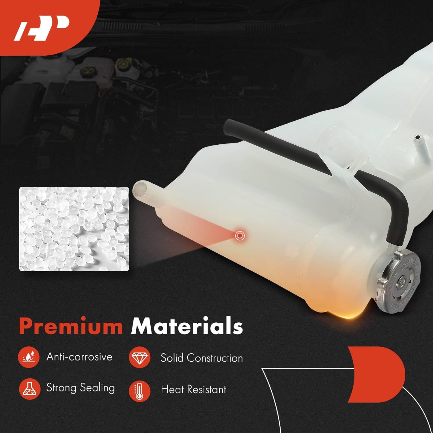 A-Premium Engine Coolant Reservoir Tank [with Cap] Compatible with Dodge Charger, Challenger & Chrysler 300, 2011-2023, Front Overflow Tank Reservoir