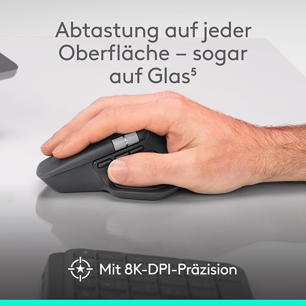Logitech MX Master 4, ergonomische kabellose Maus mit fortschrittlichem, leistungsstarkem, haptischem Feedback, ultraschnellem Scrollen, Laden über USB-C, Bluetooth, Windows, MacOS – Schwarz - 5