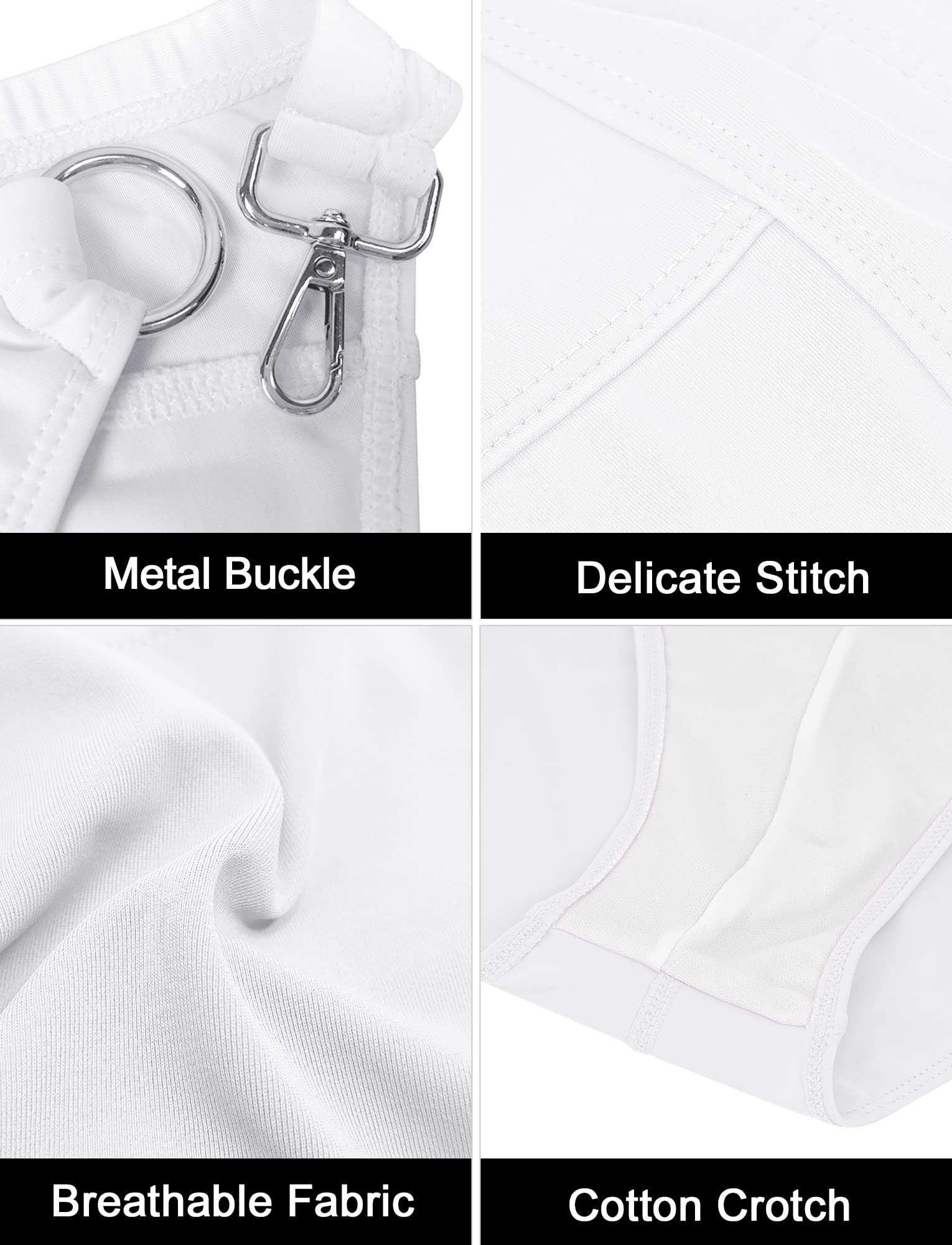 Men Bathing Suit Bikini Breathable Quick Dry Swim Bikini Athletic Padded Swimsuit Briefs Low Waist Swimwear Shorts Hook and Ring US Size S